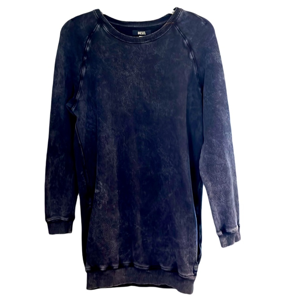 Diesel Washed Black Mini Sweatshirt Dress